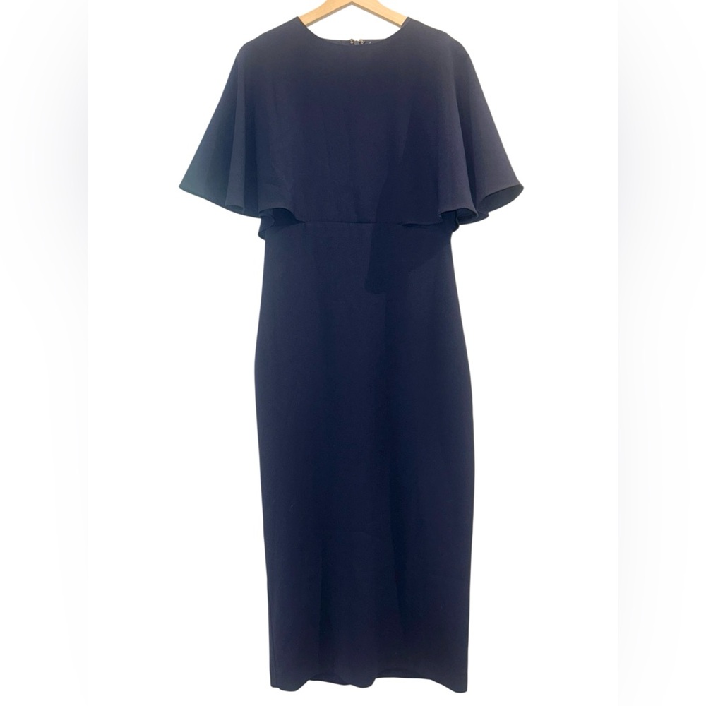 Tuckernuck Navy Blue Midi Dress with Capelet - Picture 3 of 6